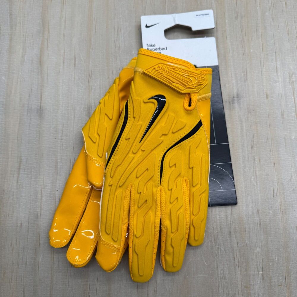 NEW Nike Superbad 7.0 Football Gloves Magnigrip HF0311-702 Yellow Black Size 2XL